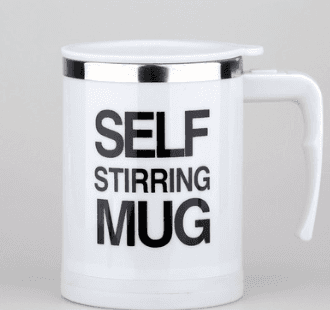 Coffee Self Stirrer Mug With Creative Handle, With Lid